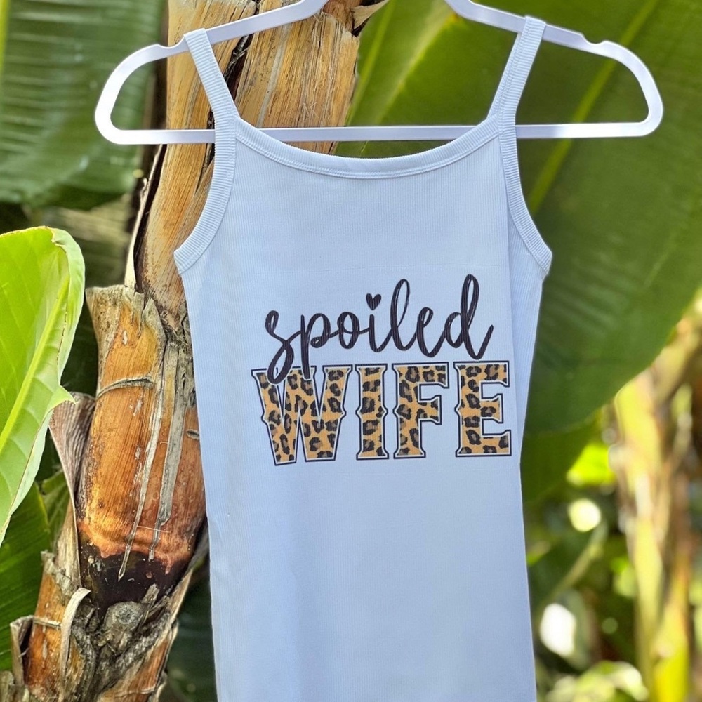 Spoiled Wife Ribbed Tank Top